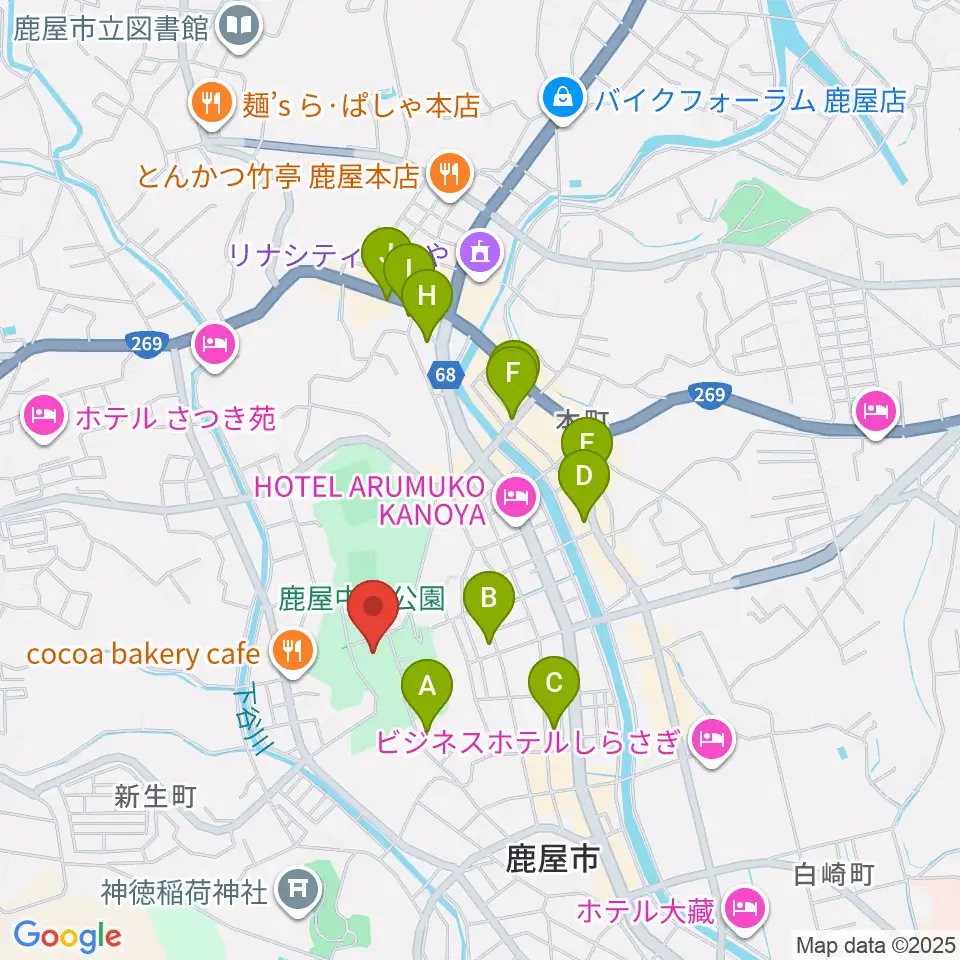 クレバリーホームアリーナ周辺のカフェ一覧地図