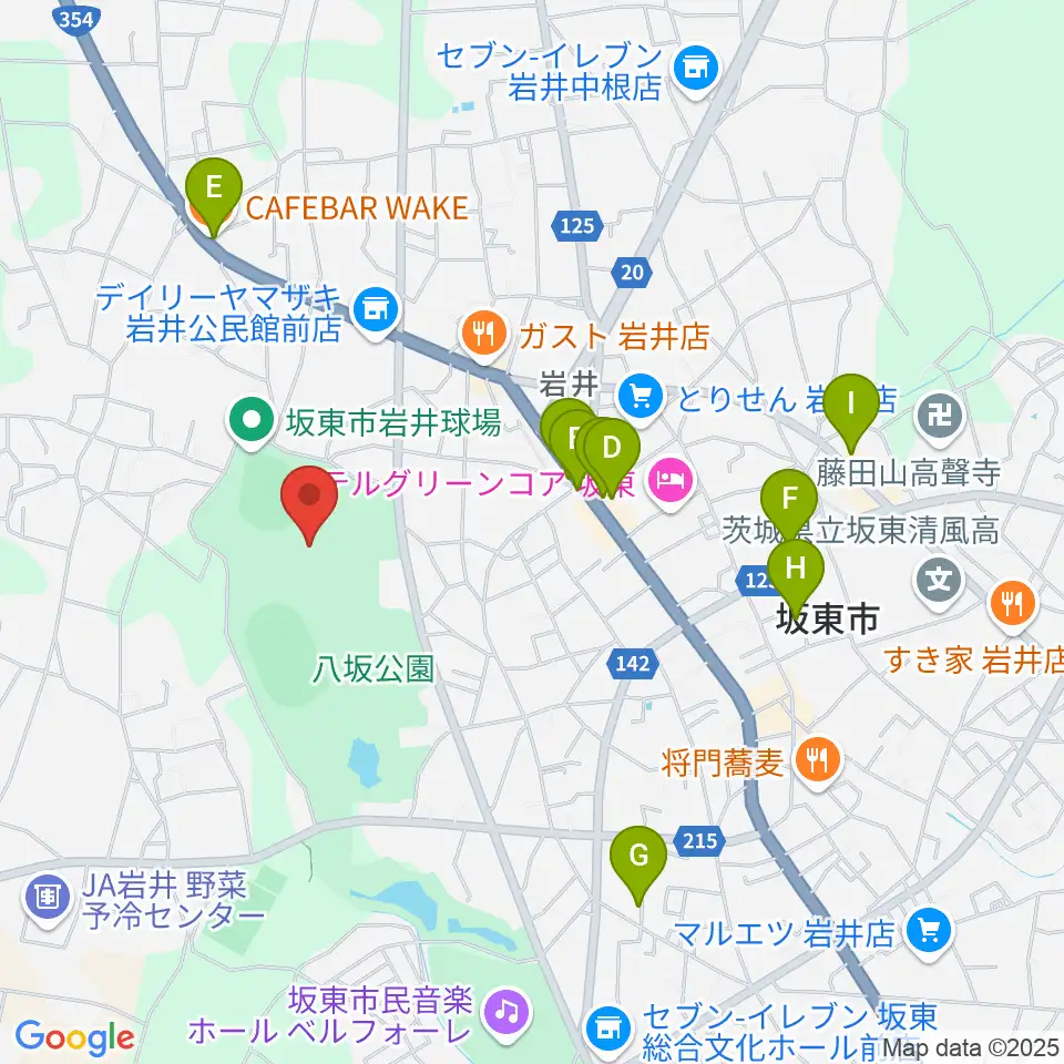 坂東市LIXIL総合体育館周辺のカフェ一覧地図