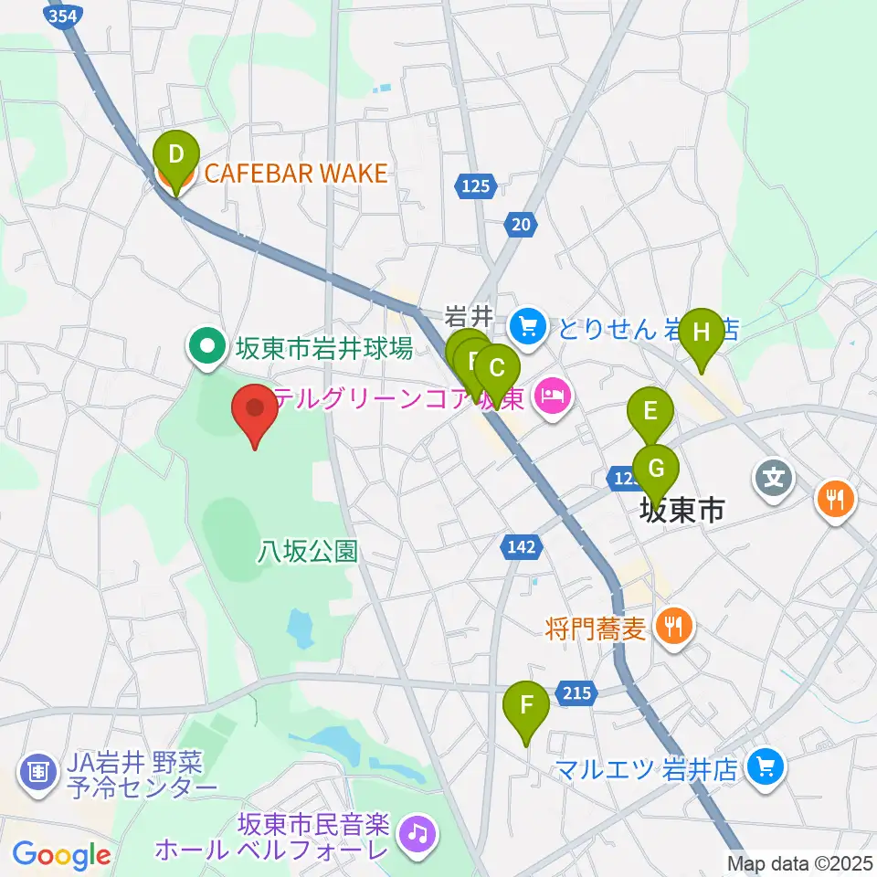 坂東市LIXIL総合体育館周辺のカフェ一覧地図