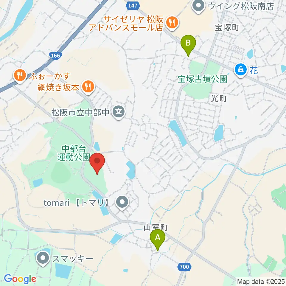 三十三銀行アリーナ周辺のカフェ一覧地図