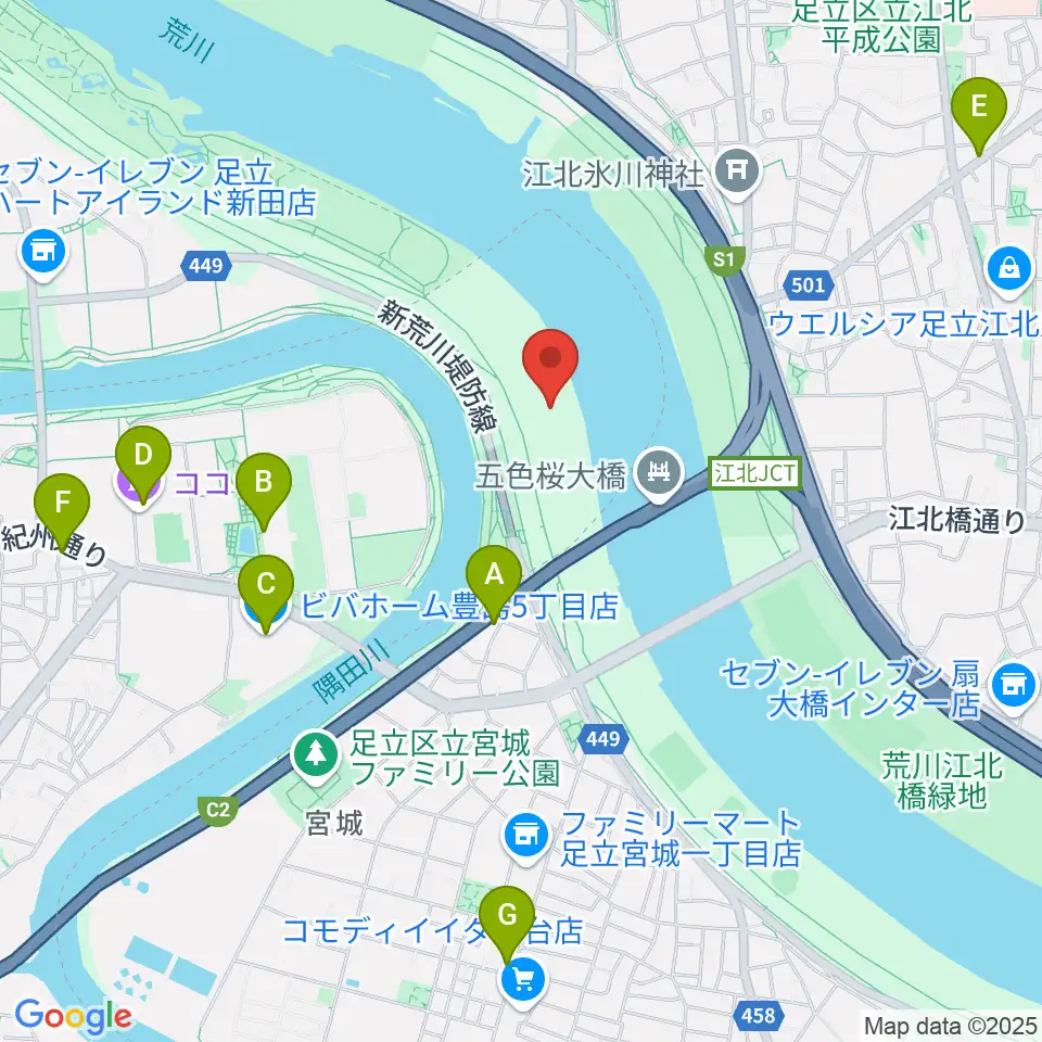 豊島五丁目グリーンスポーツ広場陸上競技場周辺のカフェ一覧地図