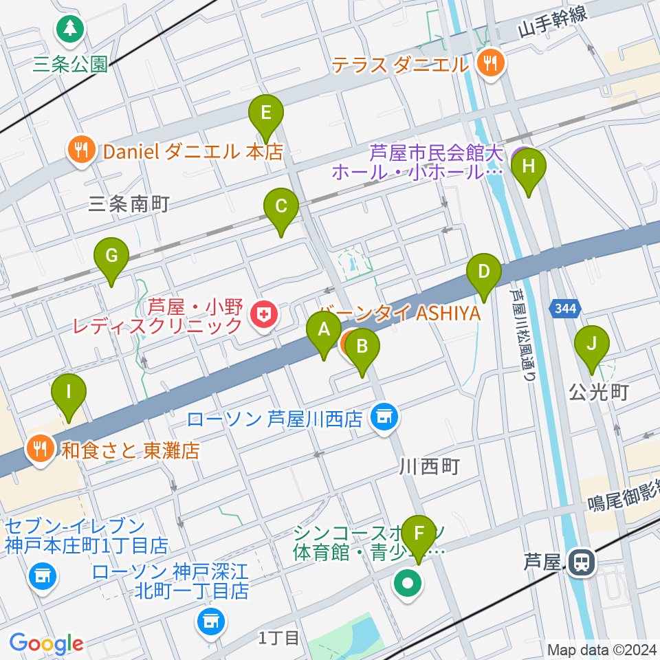 ビートショップ周辺のカフェ一覧地図