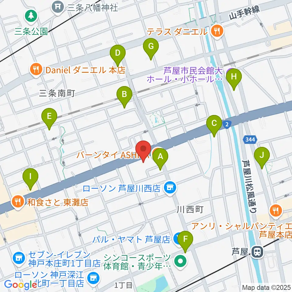 ビートショップ周辺のカフェ一覧地図
