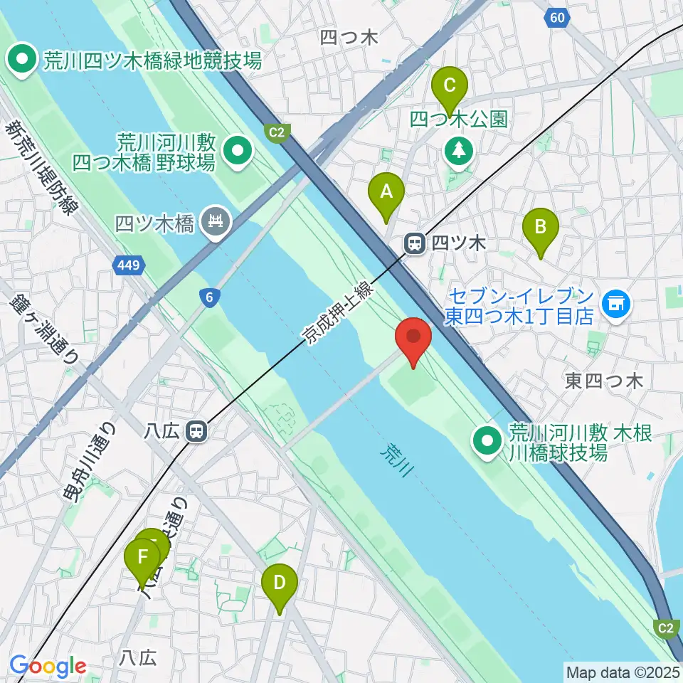 木根川橋野球場周辺のカフェ一覧地図