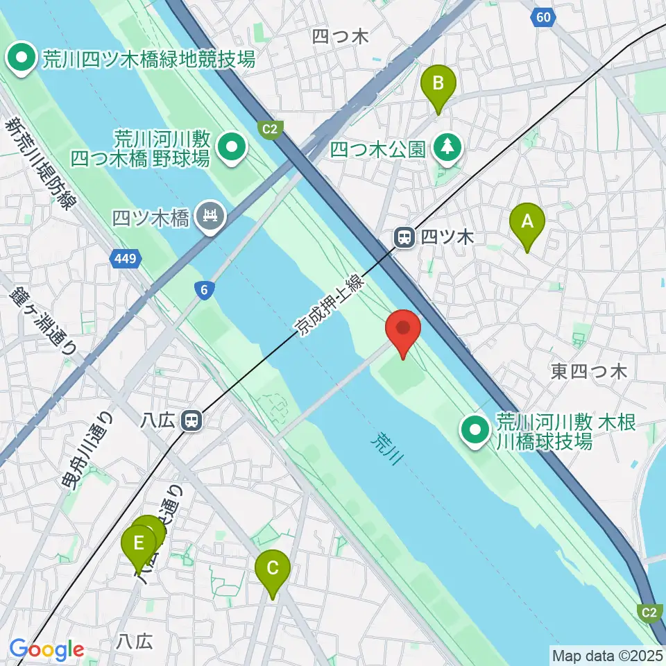 木根川橋野球場周辺のカフェ一覧地図