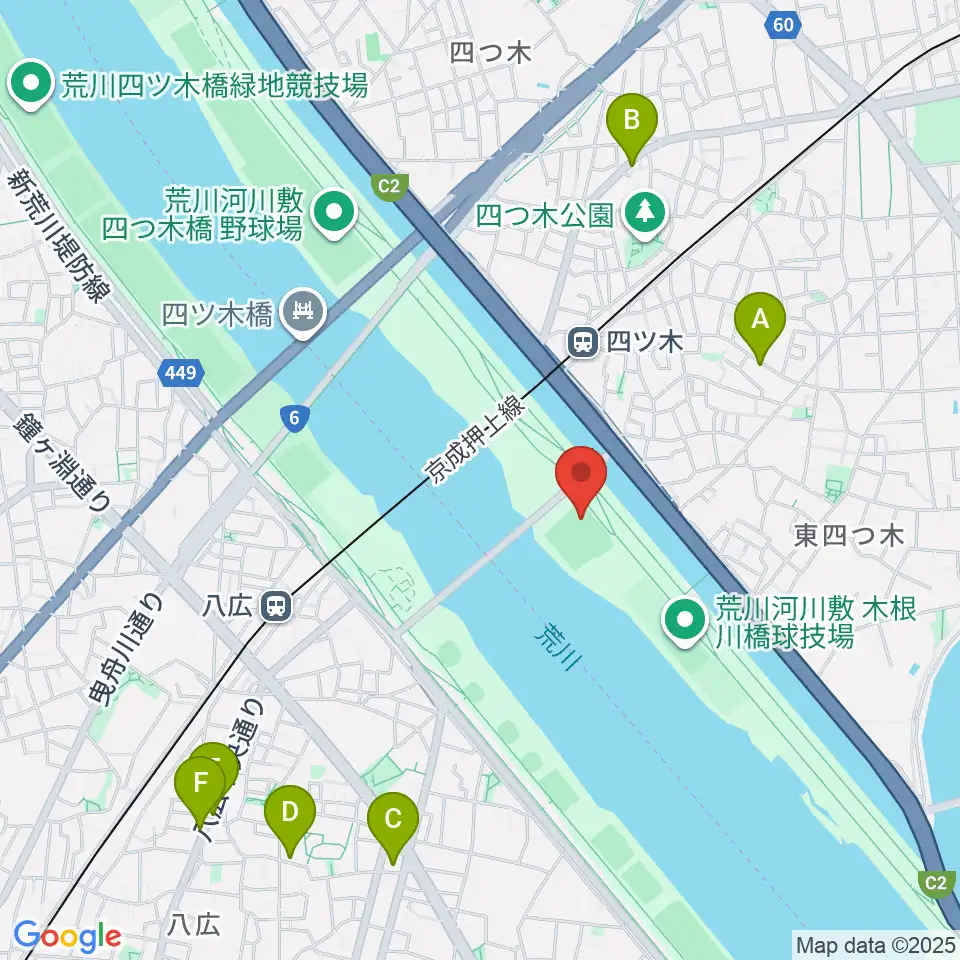 木根川橋野球場周辺のカフェ一覧地図