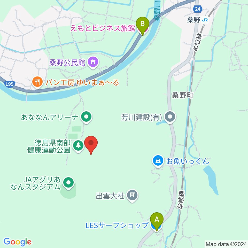 JAアグリあなん陸上競技場周辺のカフェ一覧地図