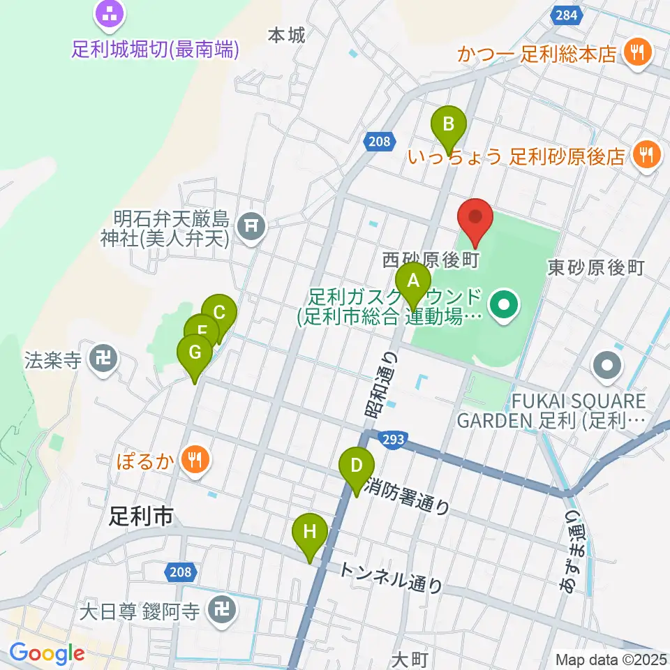 エコアールグリーン球場周辺のカフェ一覧地図
