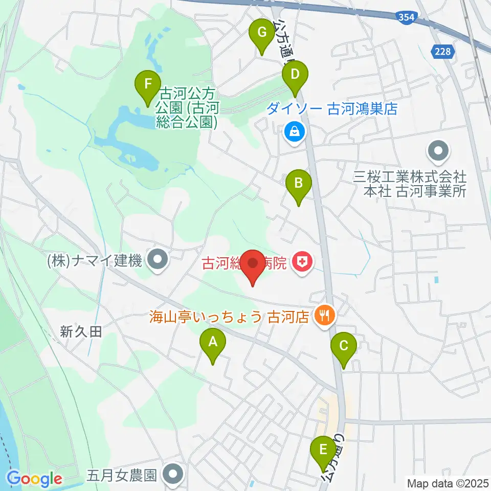 ヨシダスタジアム周辺のカフェ一覧地図