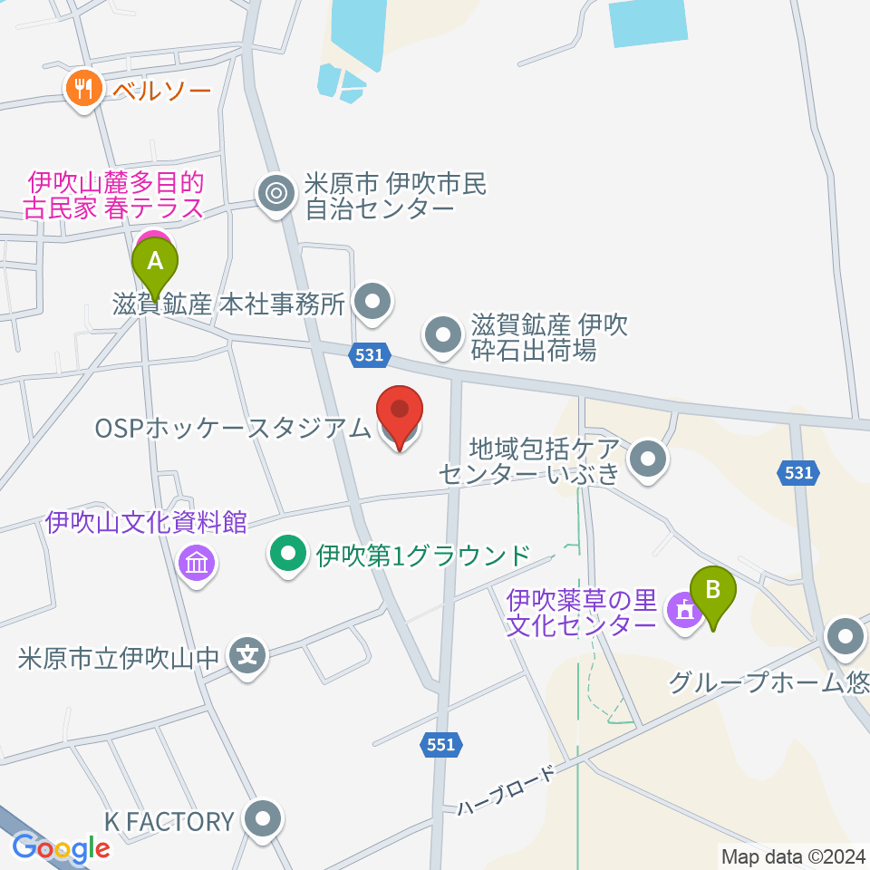 OSPホッケースタジアム周辺のカフェ一覧地図