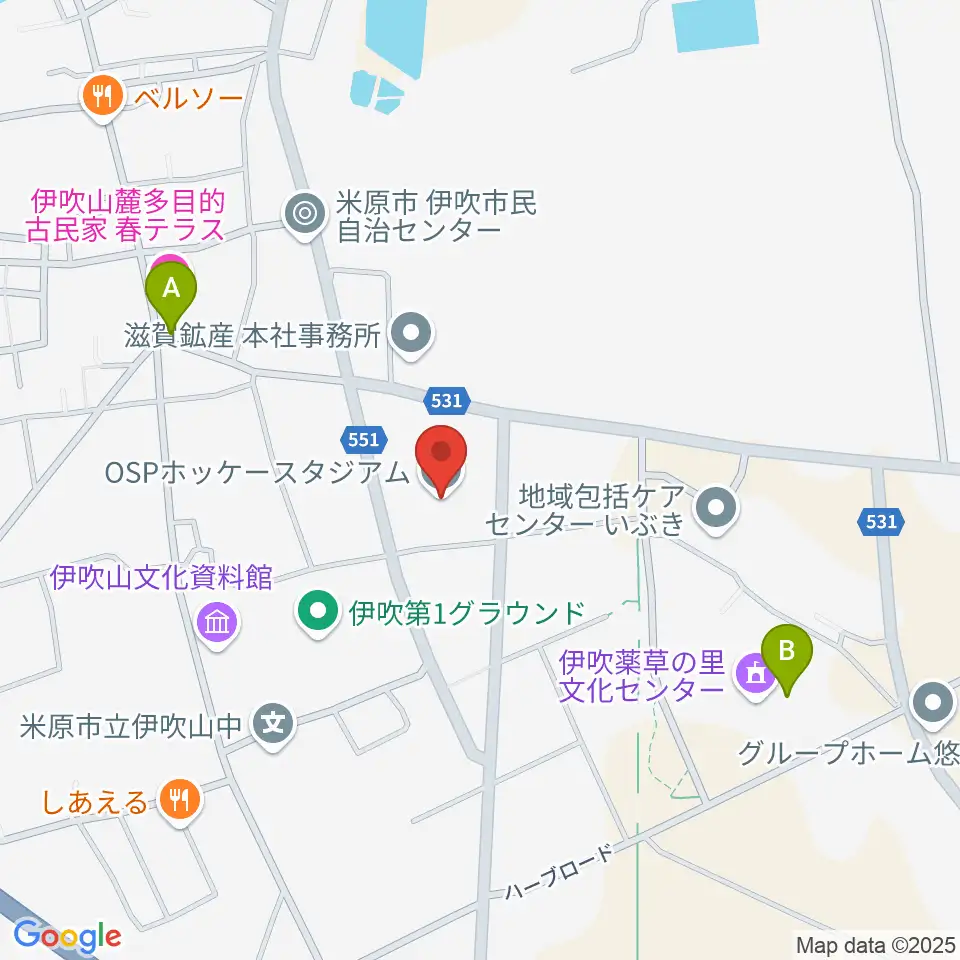 OSPホッケースタジアム周辺のカフェ一覧地図