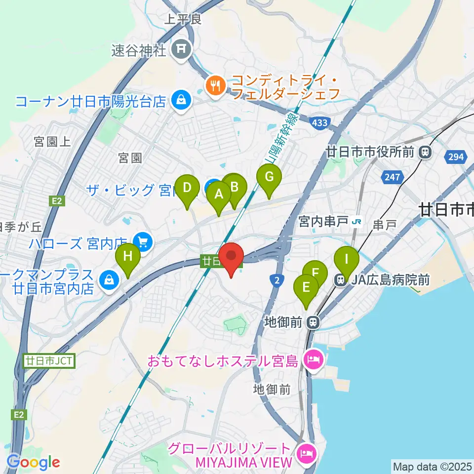 三共ディスプレイ グリーンフィールド周辺のカフェ一覧地図