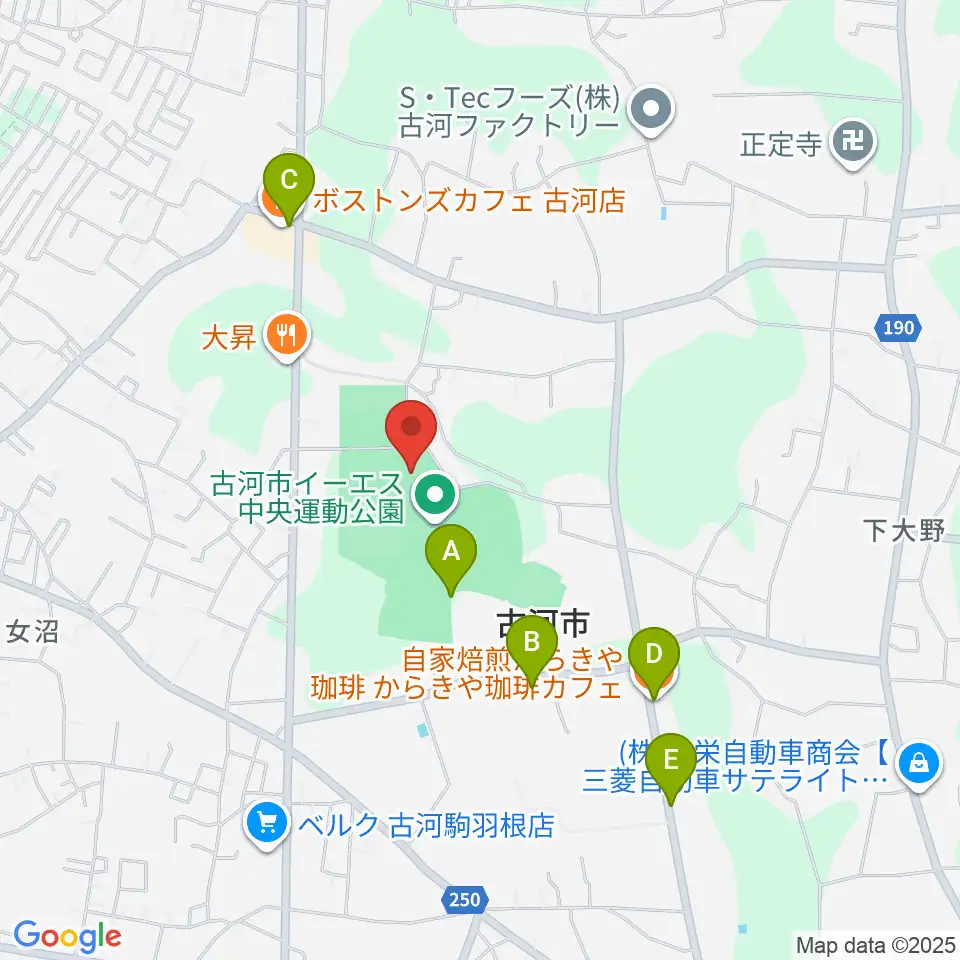 イーエスはなもも体育館周辺のカフェ一覧地図