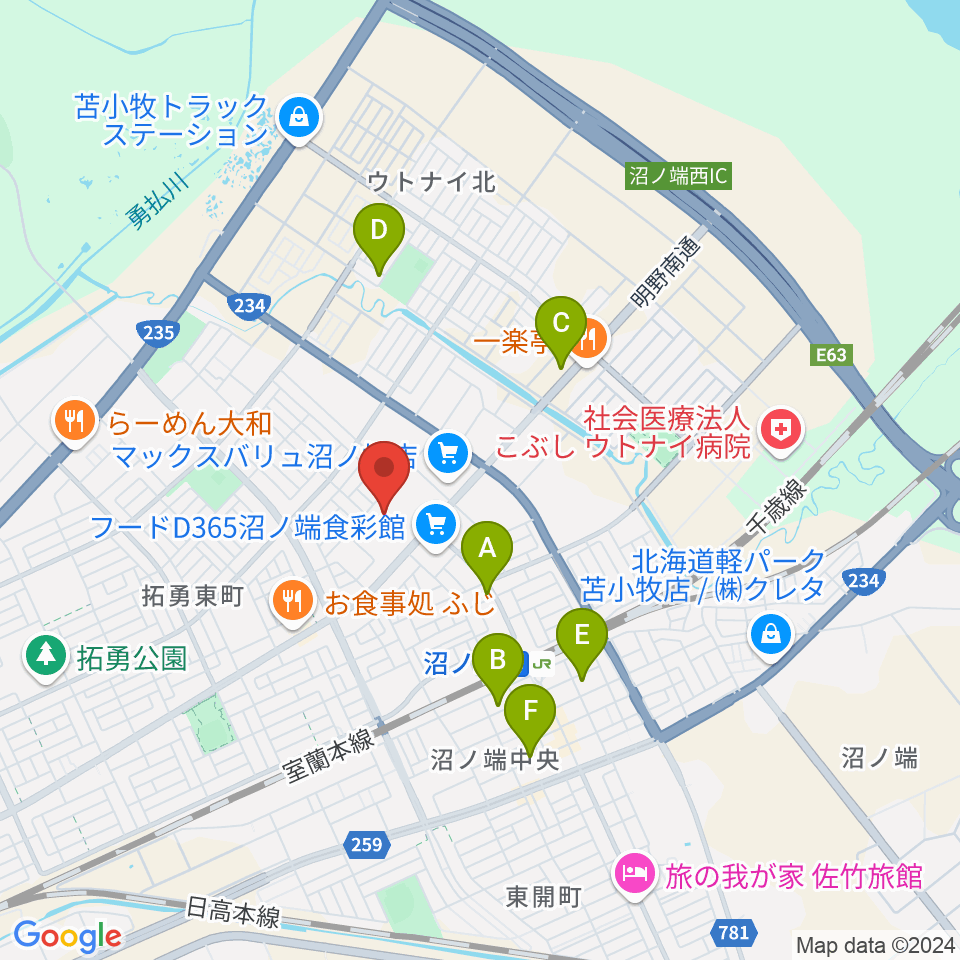 ダイナックス沼ノ端アイスアリーナ周辺のカフェ一覧地図