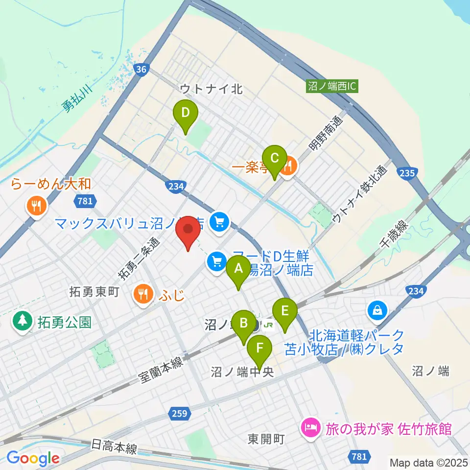 ダイナックス沼ノ端アイスアリーナ周辺のカフェ一覧地図