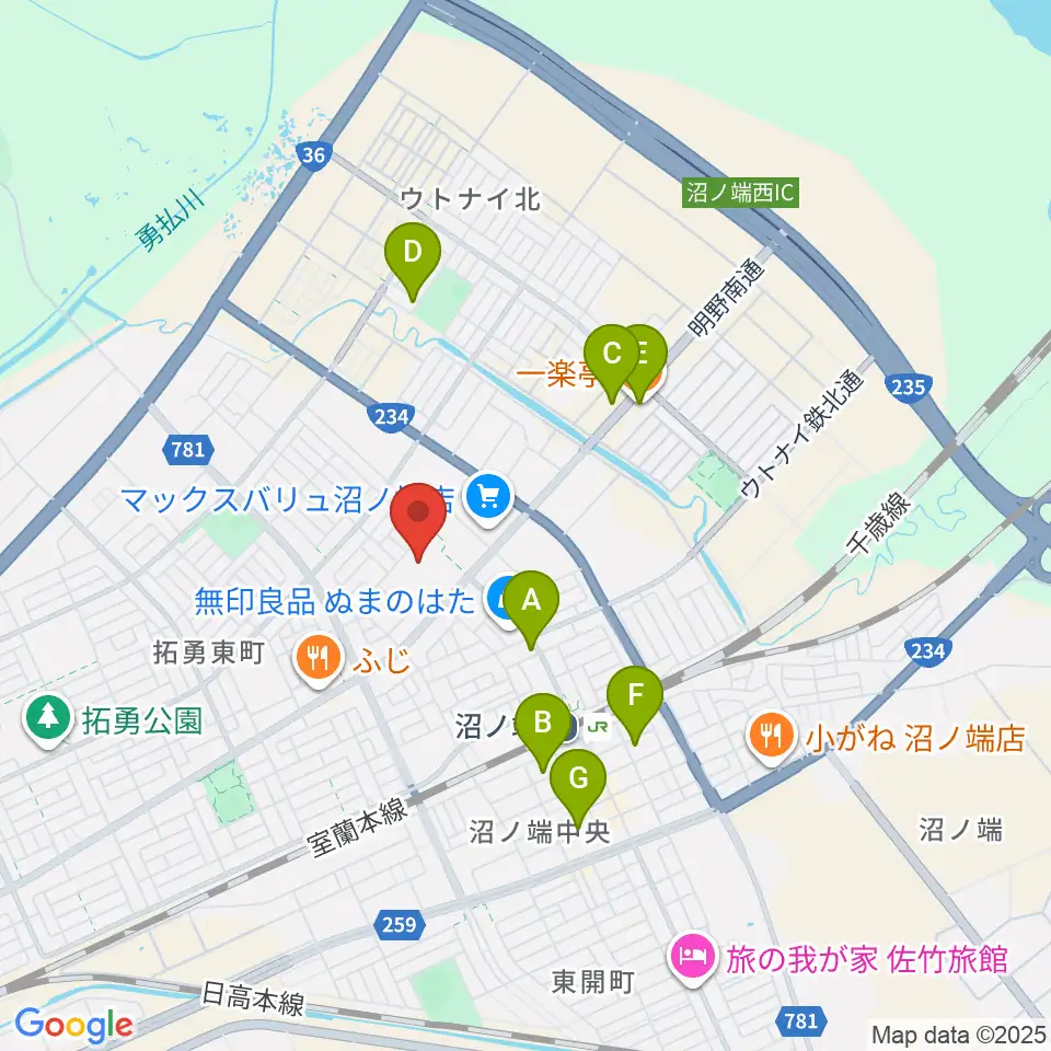 ダイナックス沼ノ端アイスアリーナ周辺のカフェ一覧地図