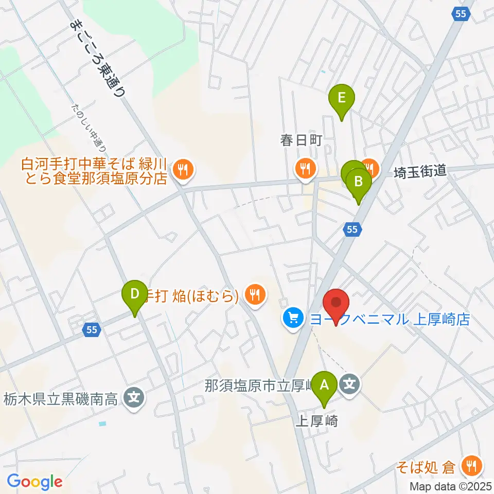石川スポーツグラウンドくろいそ野球場周辺のカフェ一覧地図