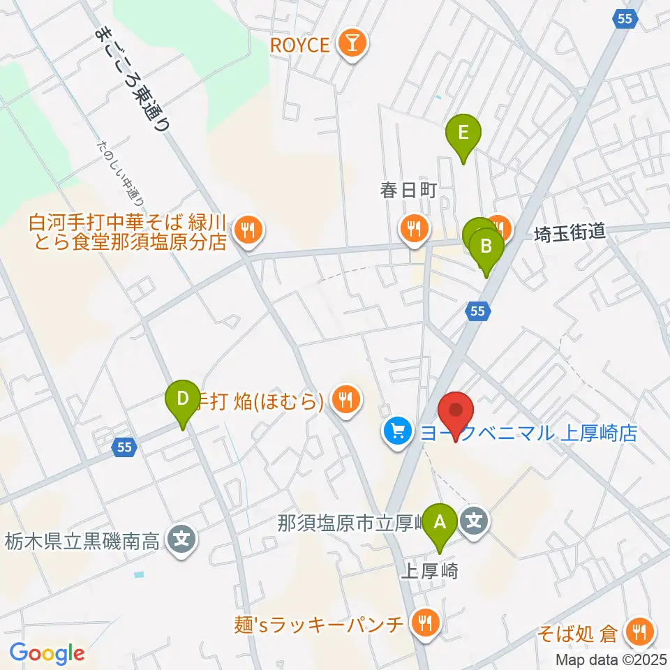 石川スポーツグラウンドくろいそ野球場周辺のカフェ一覧地図