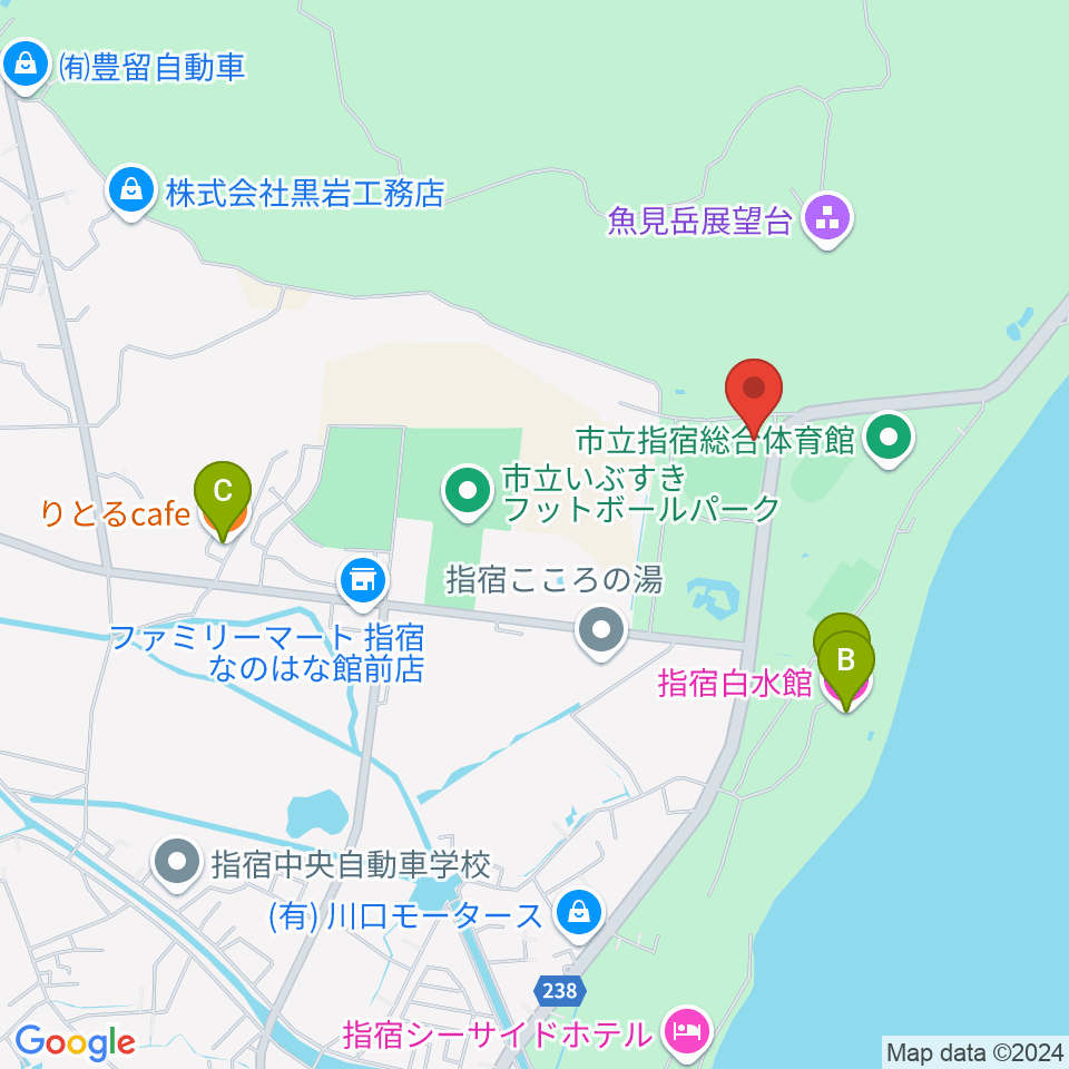 新川床マリン球場周辺のカフェ一覧地図