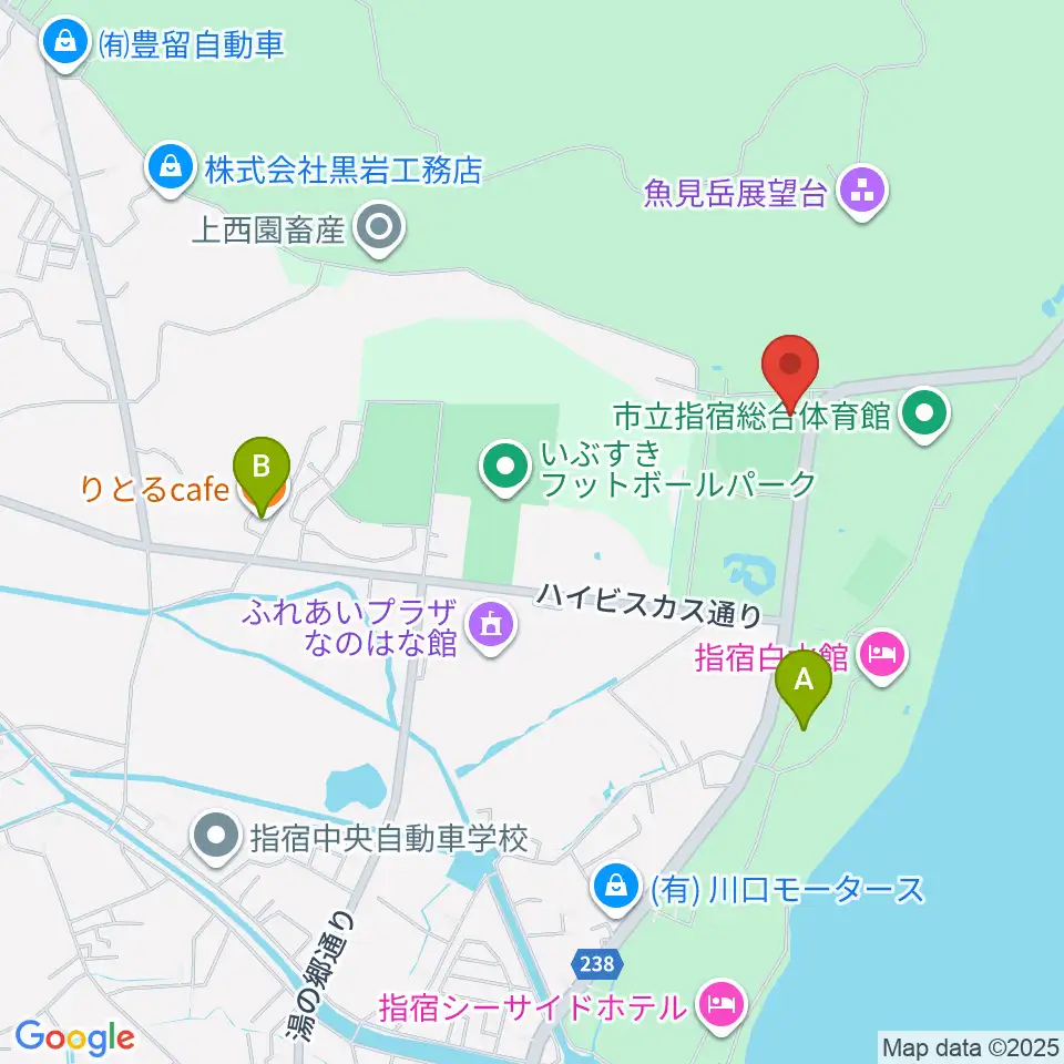 新川床マリン球場周辺のカフェ一覧地図