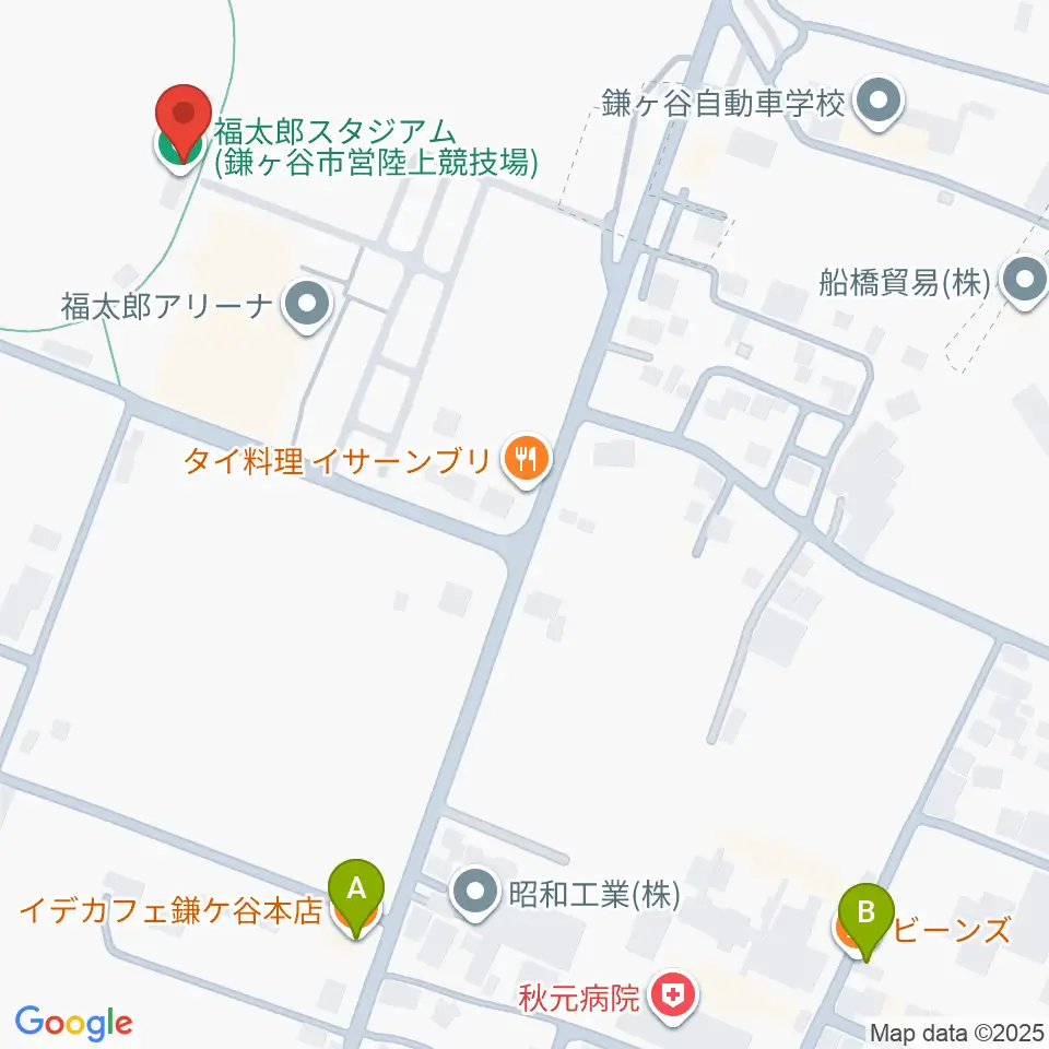 福太郎スタジアム周辺のカフェ一覧地図