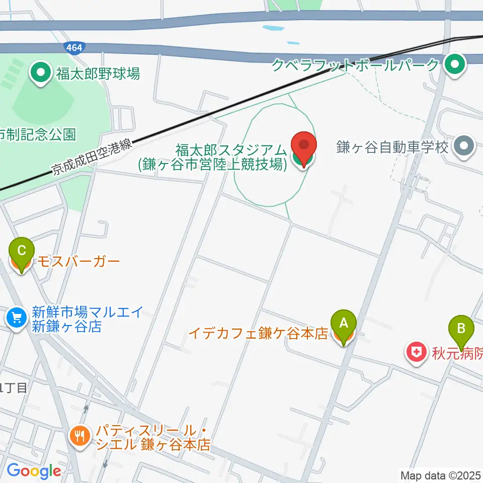 福太郎スタジアム周辺のカフェ一覧地図