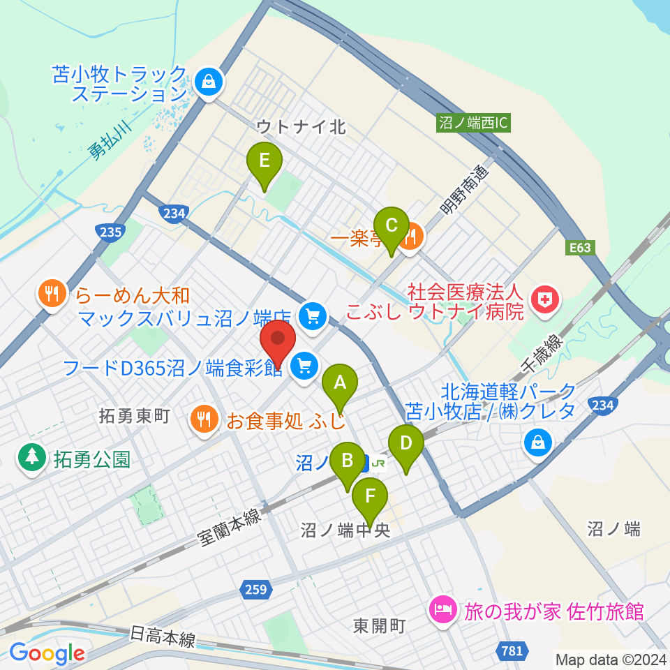 アブロス沼ノ端スポーツセンター周辺のカフェ一覧地図