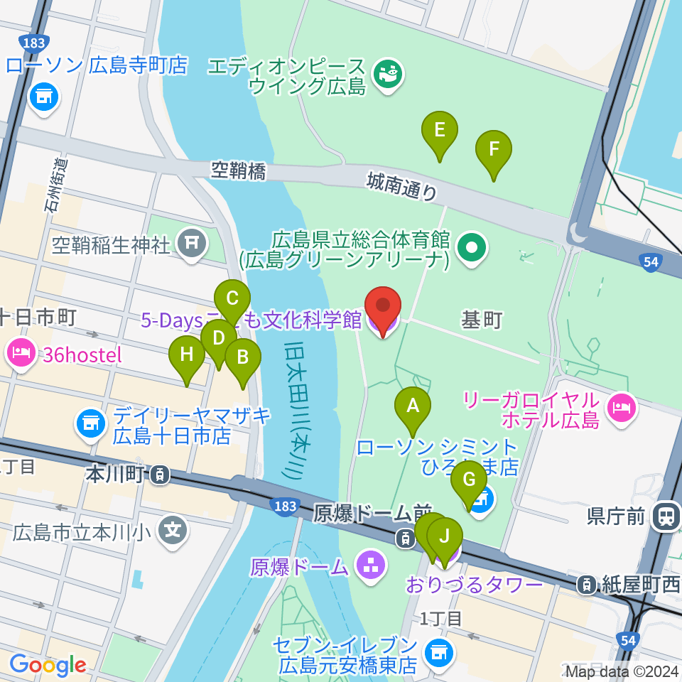 5-Daysこども文化科学館周辺のカフェ一覧地図