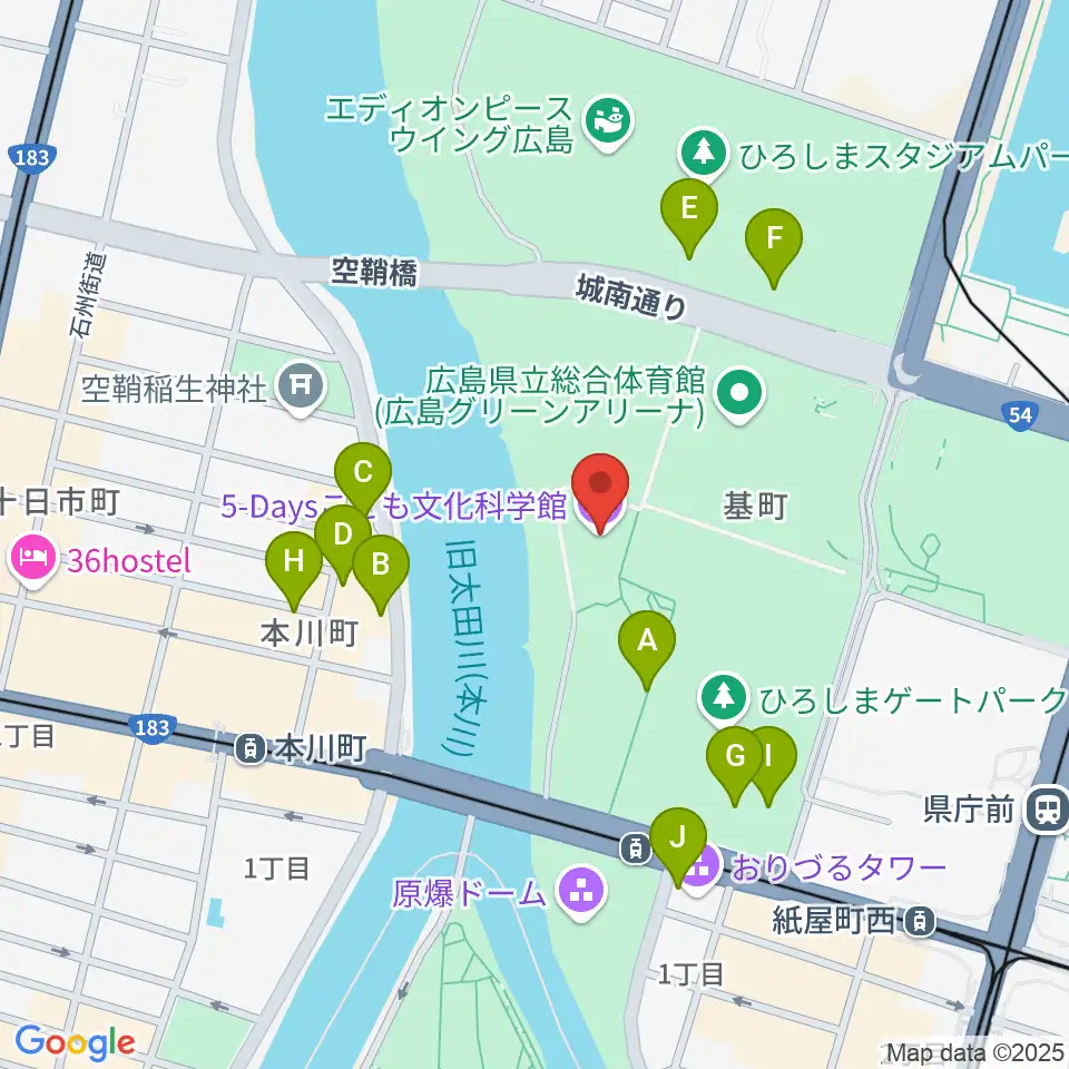 5-Daysこども文化科学館周辺のカフェ一覧地図