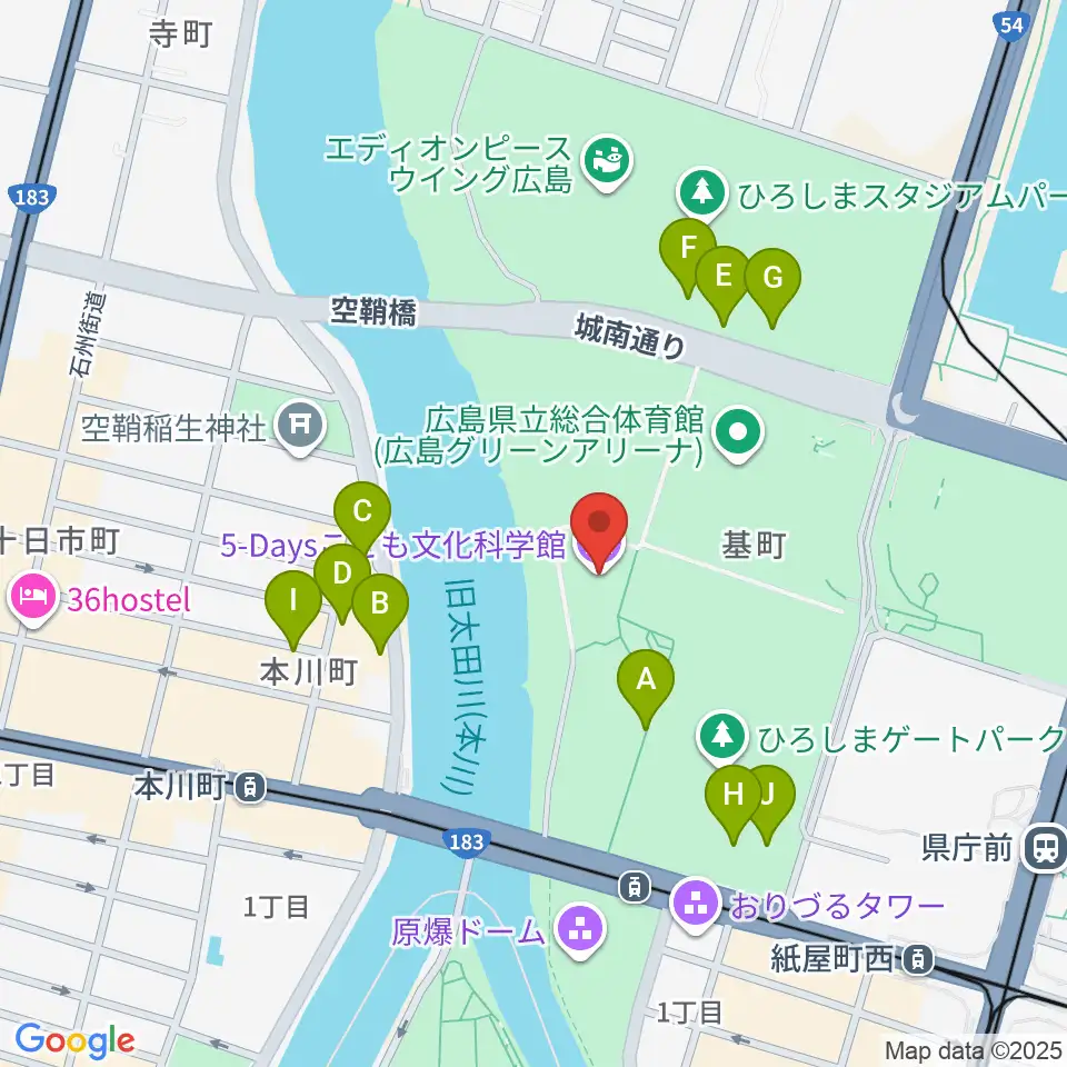 5-Daysこども文化科学館周辺のカフェ一覧地図