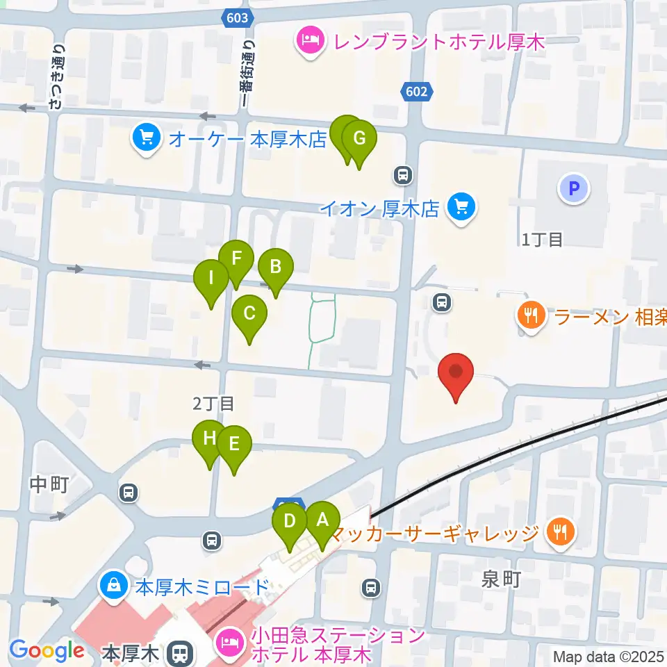 神奈川工科大学厚木市子ども科学館周辺のカフェ一覧地図