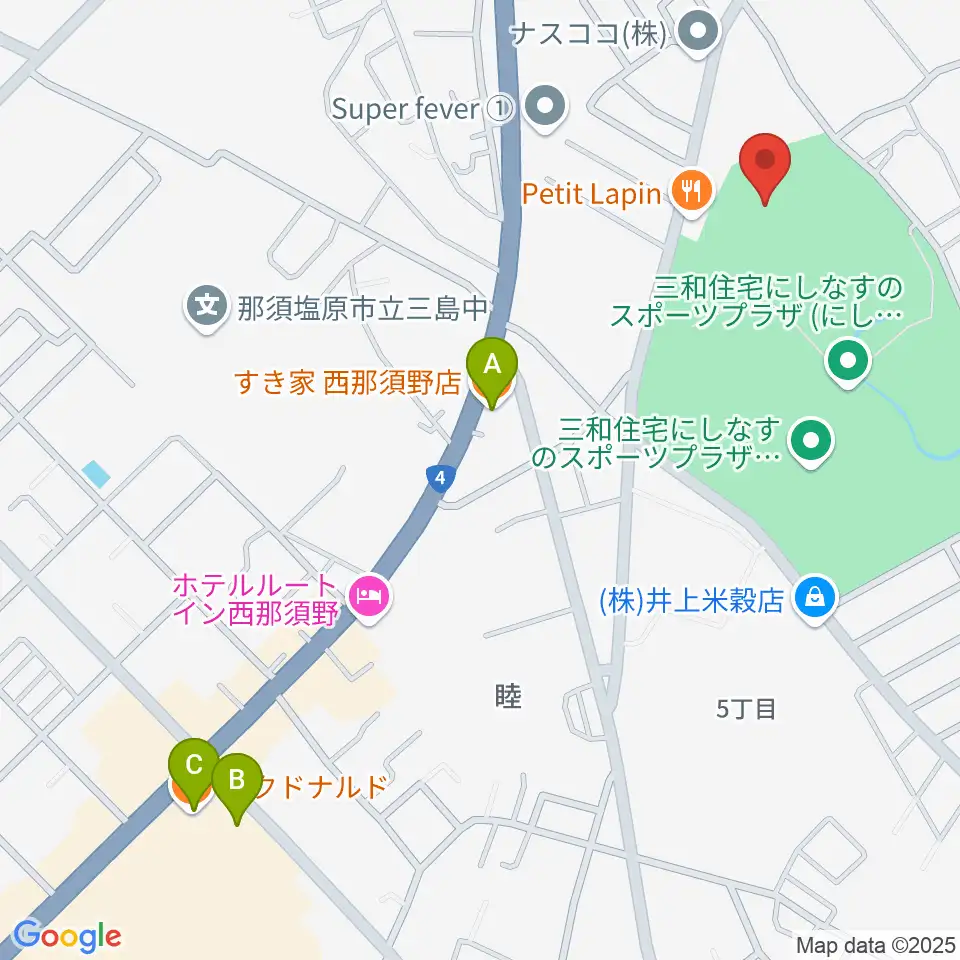 三和住宅にしなすのスポーツプラザ体育館周辺のカフェ一覧地図