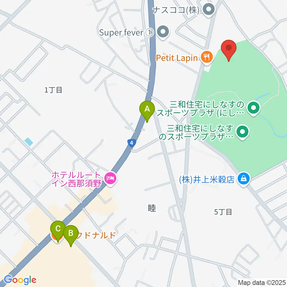 三和住宅にしなすのスポーツプラザ体育館周辺のカフェ一覧地図
