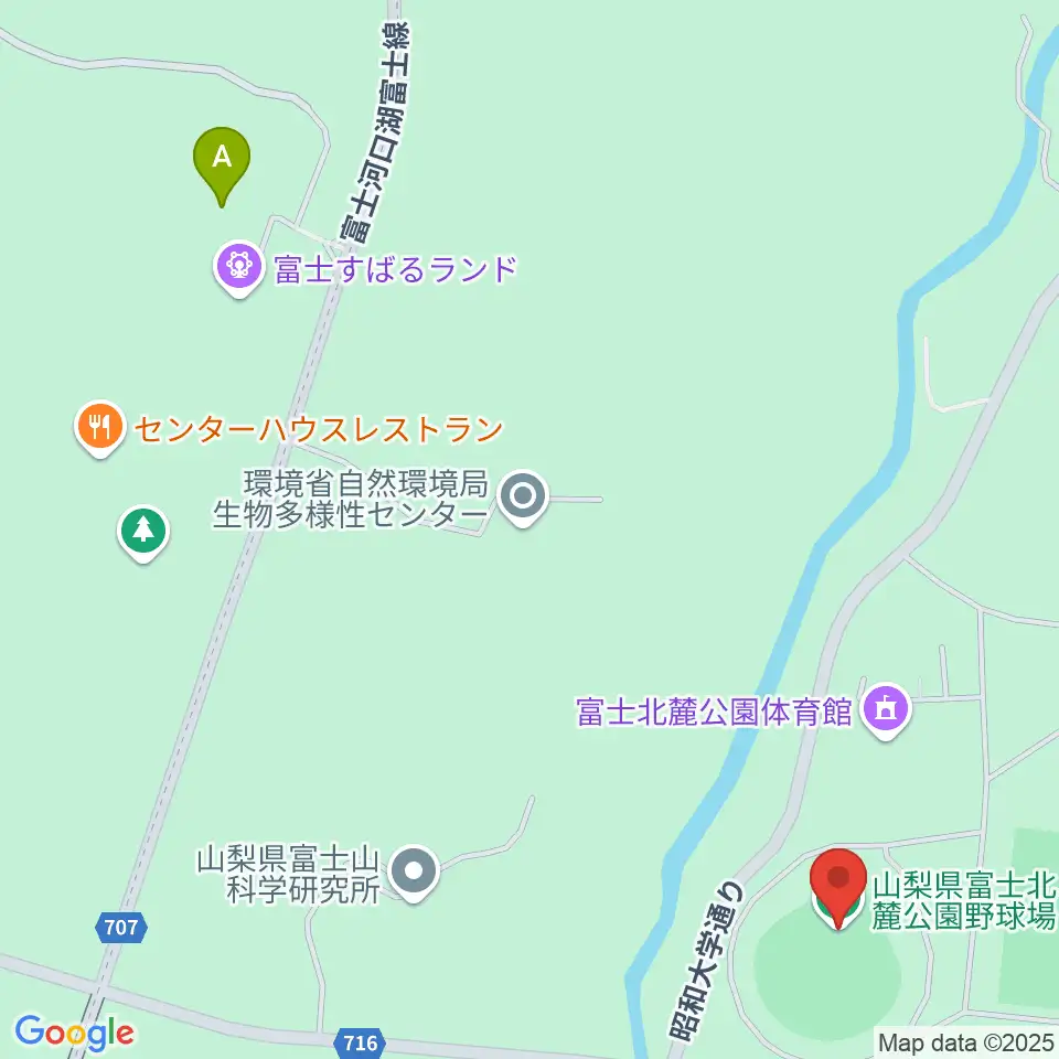 富士北麓公園野球場周辺のカフェ一覧地図