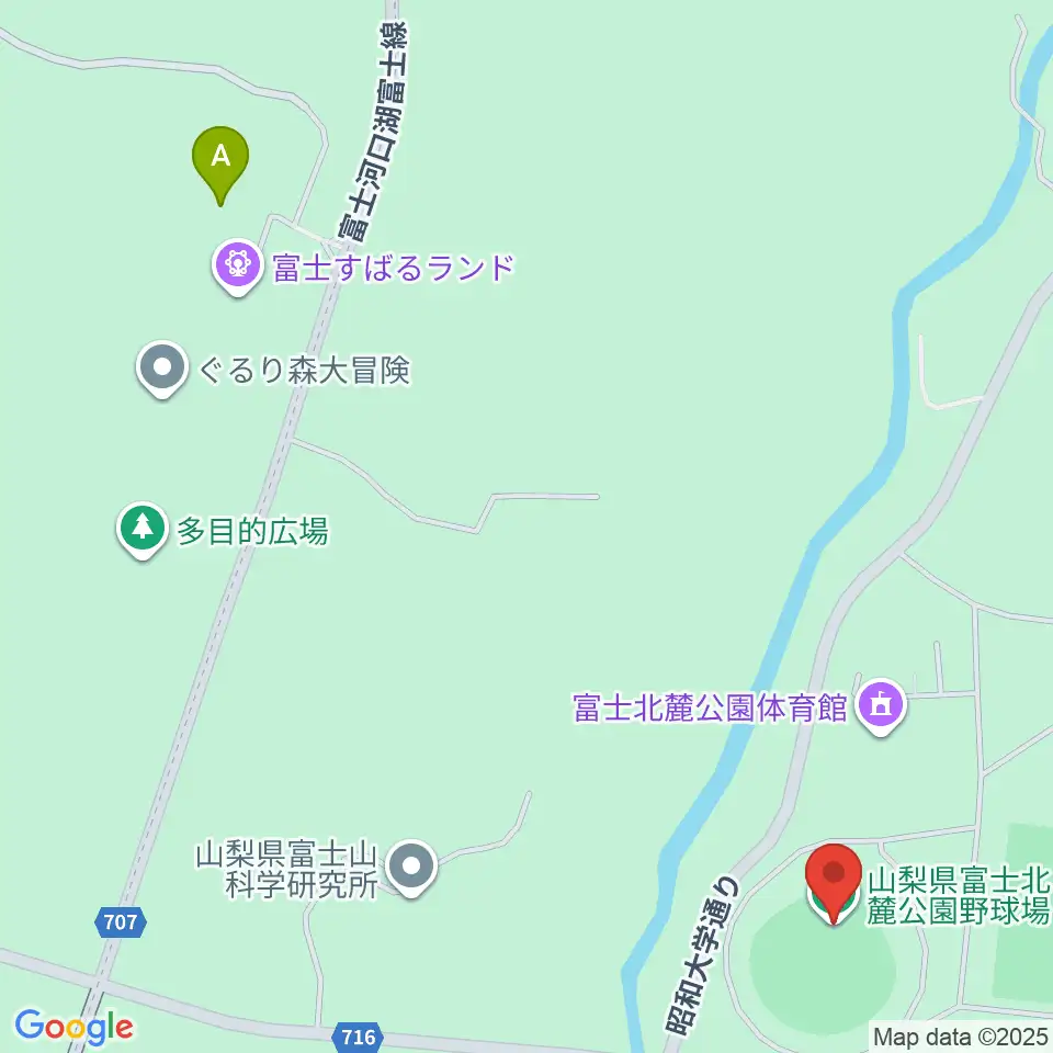富士北麓公園野球場周辺のカフェ一覧地図