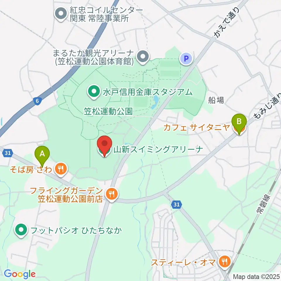 山新スイミングアリーナ周辺のカフェ一覧地図