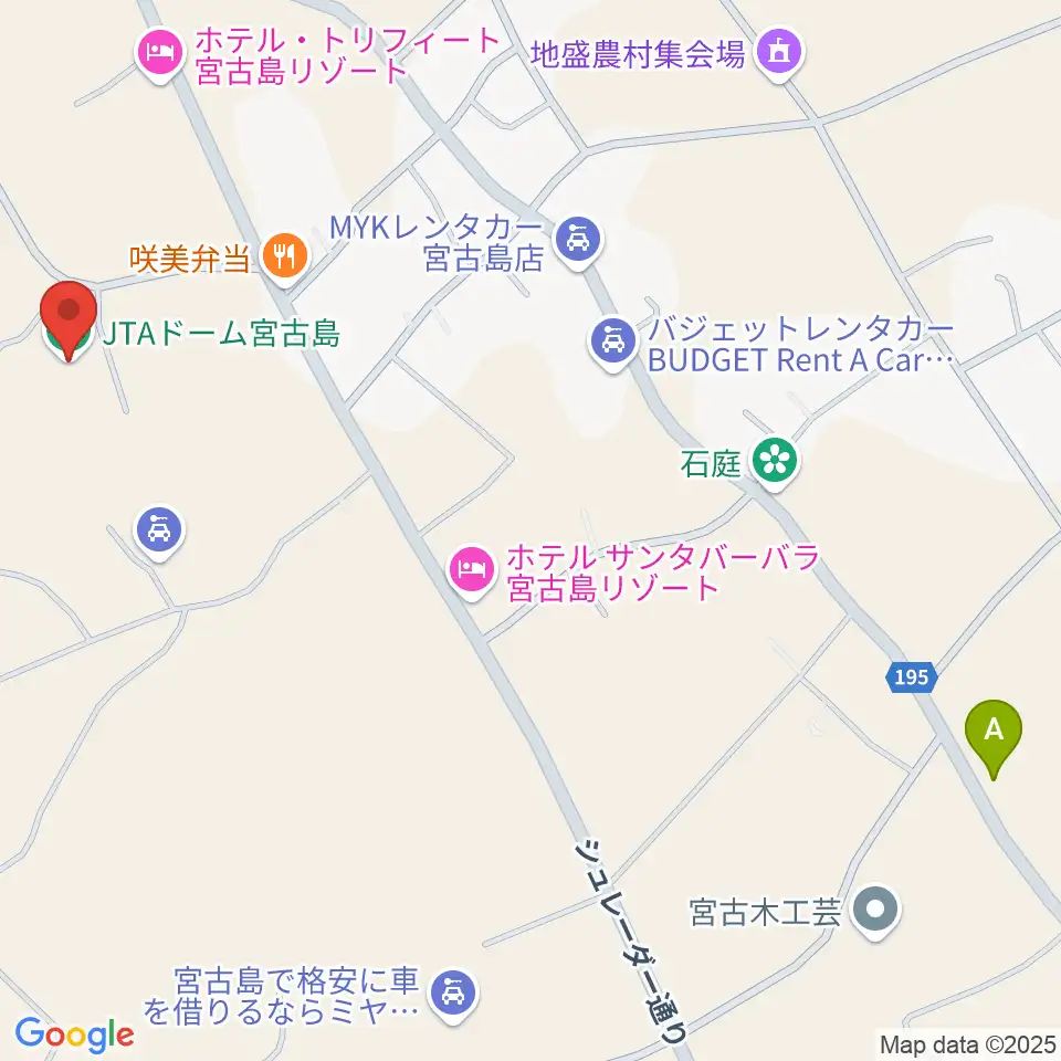 JTAドーム宮古島周辺のカフェ一覧地図