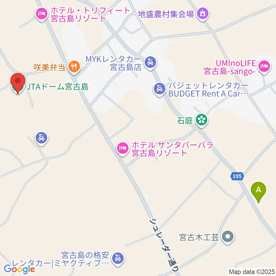 JTAドーム宮古島周辺のカフェ一覧地図