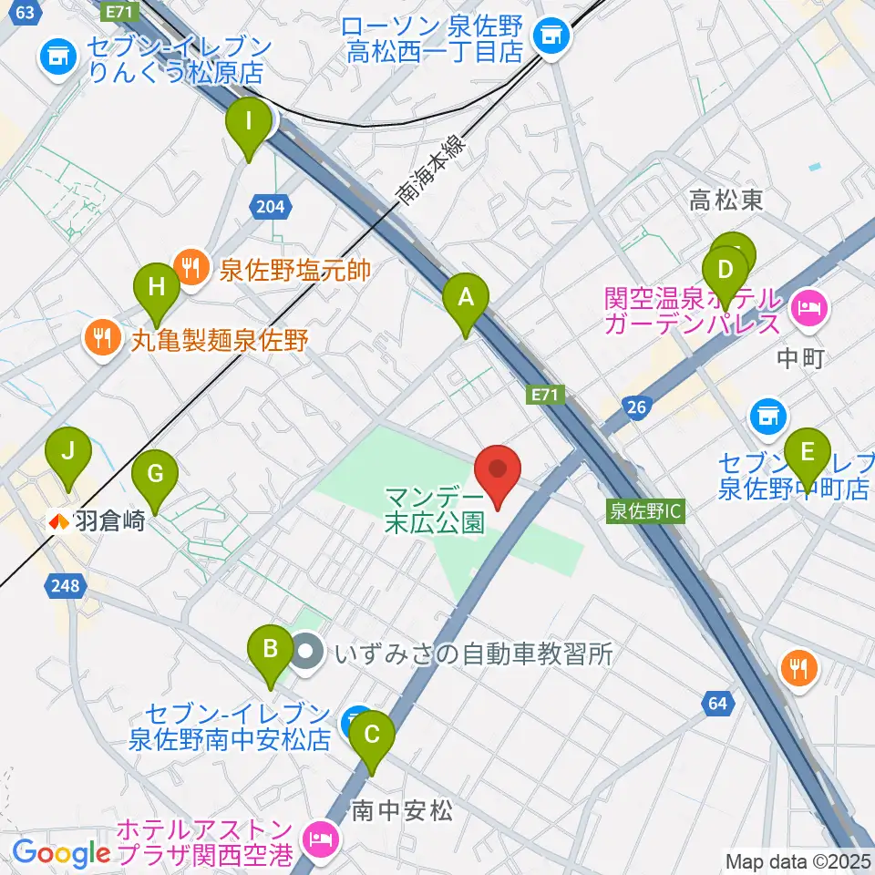 J:COM末広体育館周辺のカフェ一覧地図