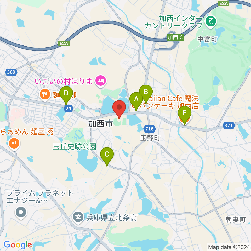 アラジンスタジアム周辺のカフェ一覧地図