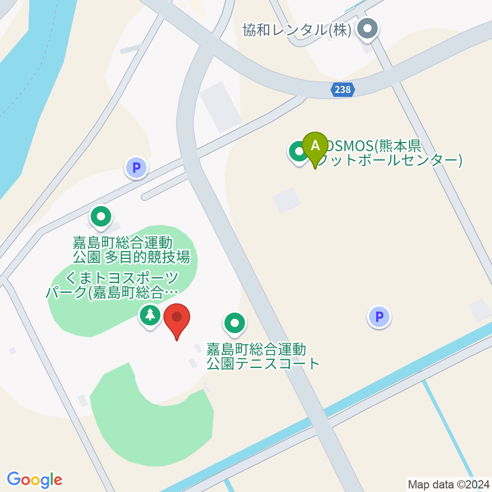 くまトヨスポーツパーク野球場周辺のカフェ一覧地図