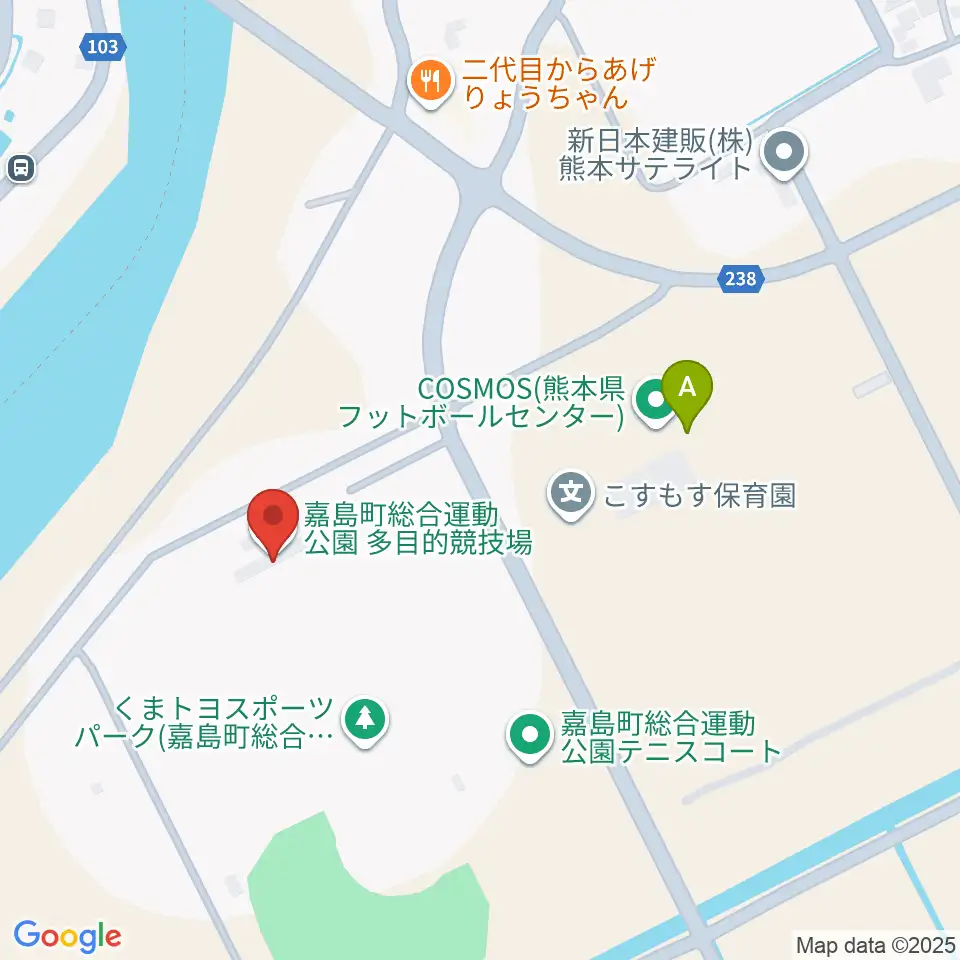 くまトヨスポーツパーク多目的競技場周辺のカフェ一覧地図