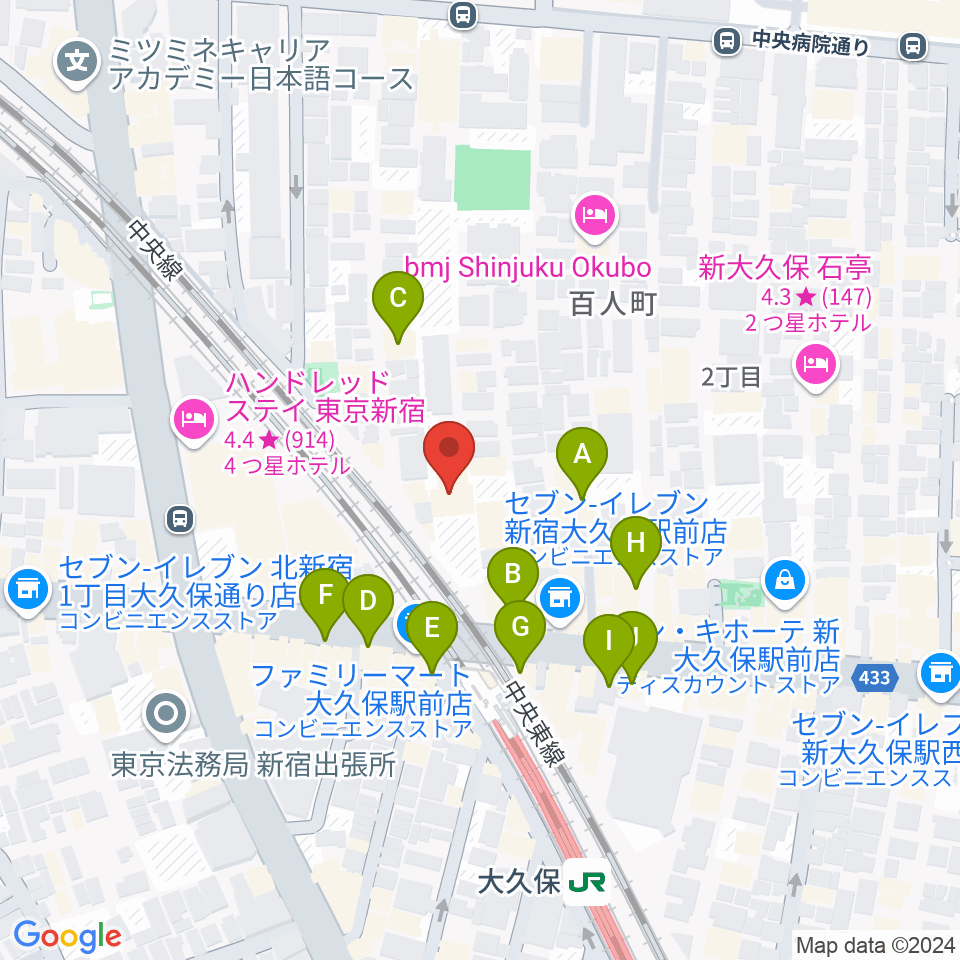 クラシックスペース100周辺のカフェ一覧地図