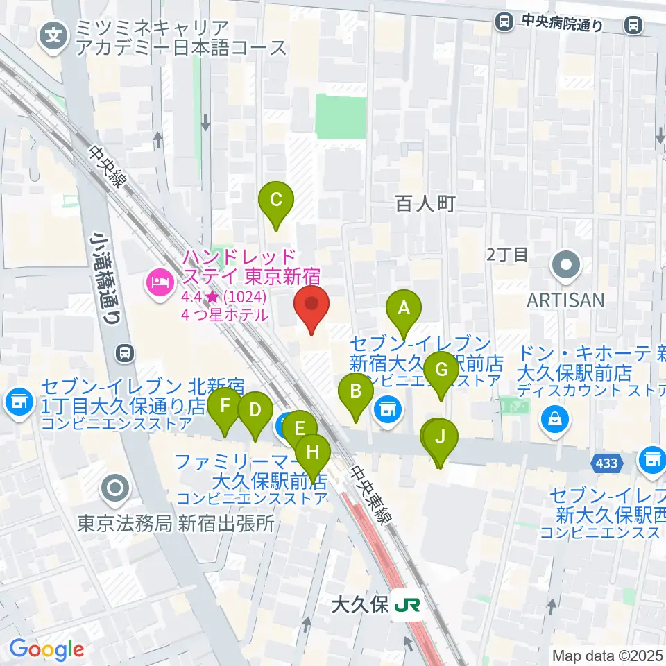 クラシックスペース100周辺のカフェ一覧地図