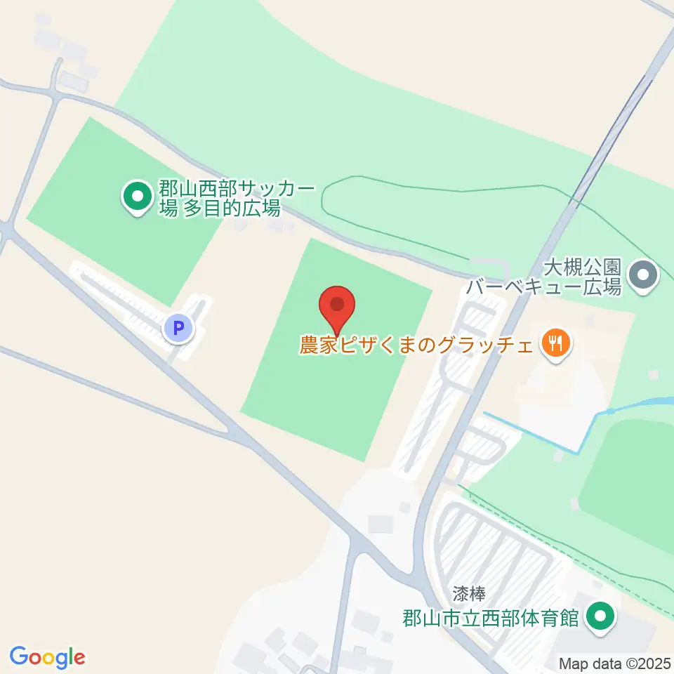 仙台大学サッカーフィールド郡山周辺のカフェ一覧地図