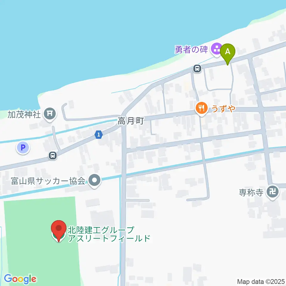 北陸建工グループ アスリートフィールド周辺のカフェ一覧地図
