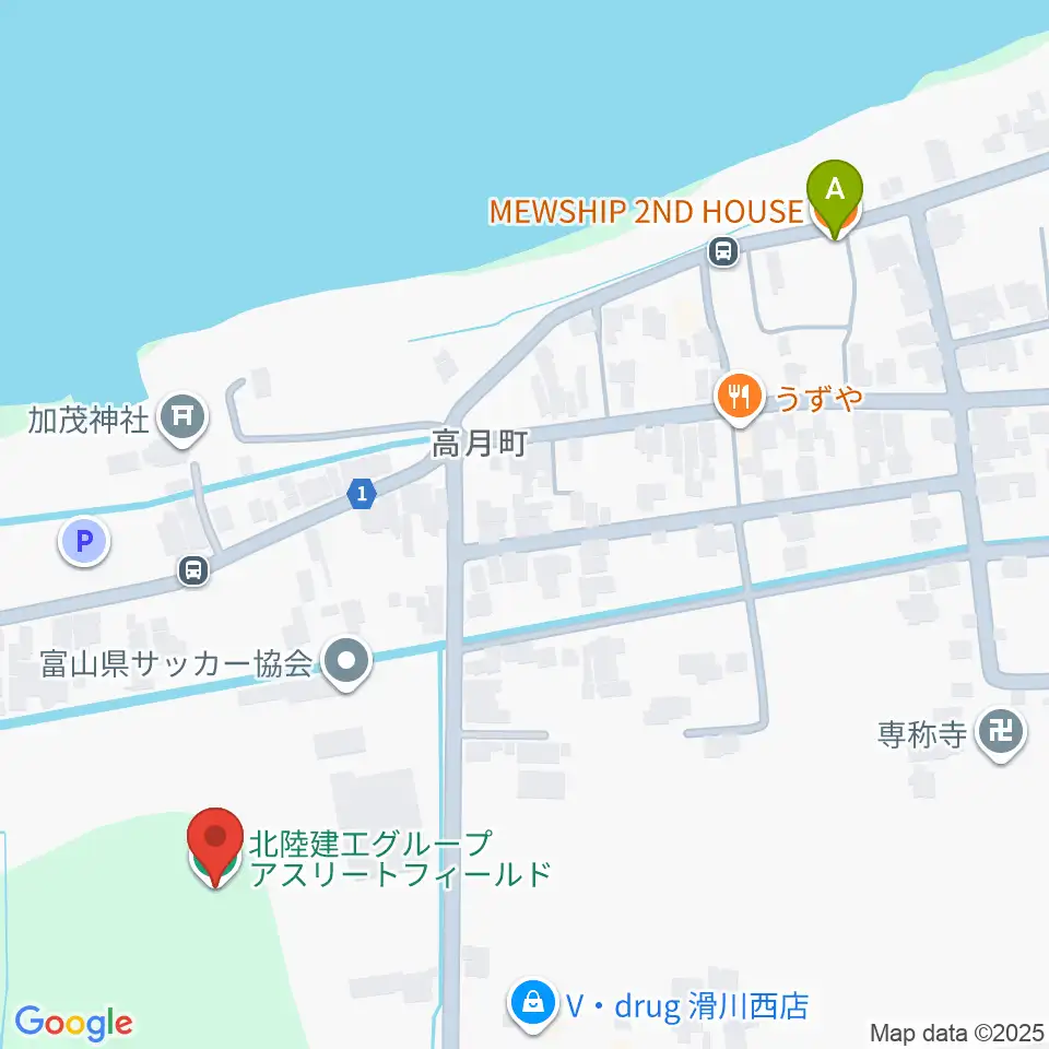 北陸建工グループ アスリートフィールド周辺のカフェ一覧地図