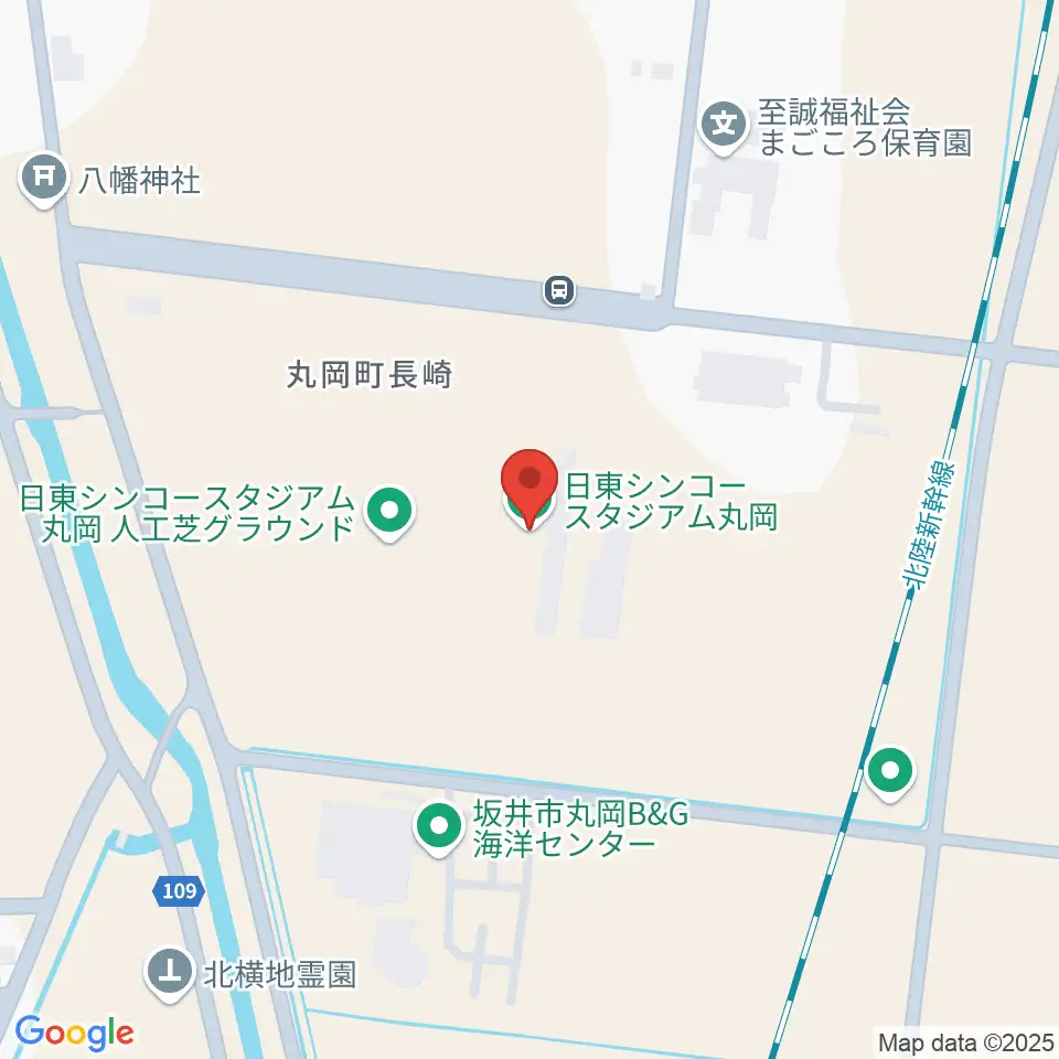 日東シンコースタジアム丸岡サッカー場周辺のカフェ一覧地図