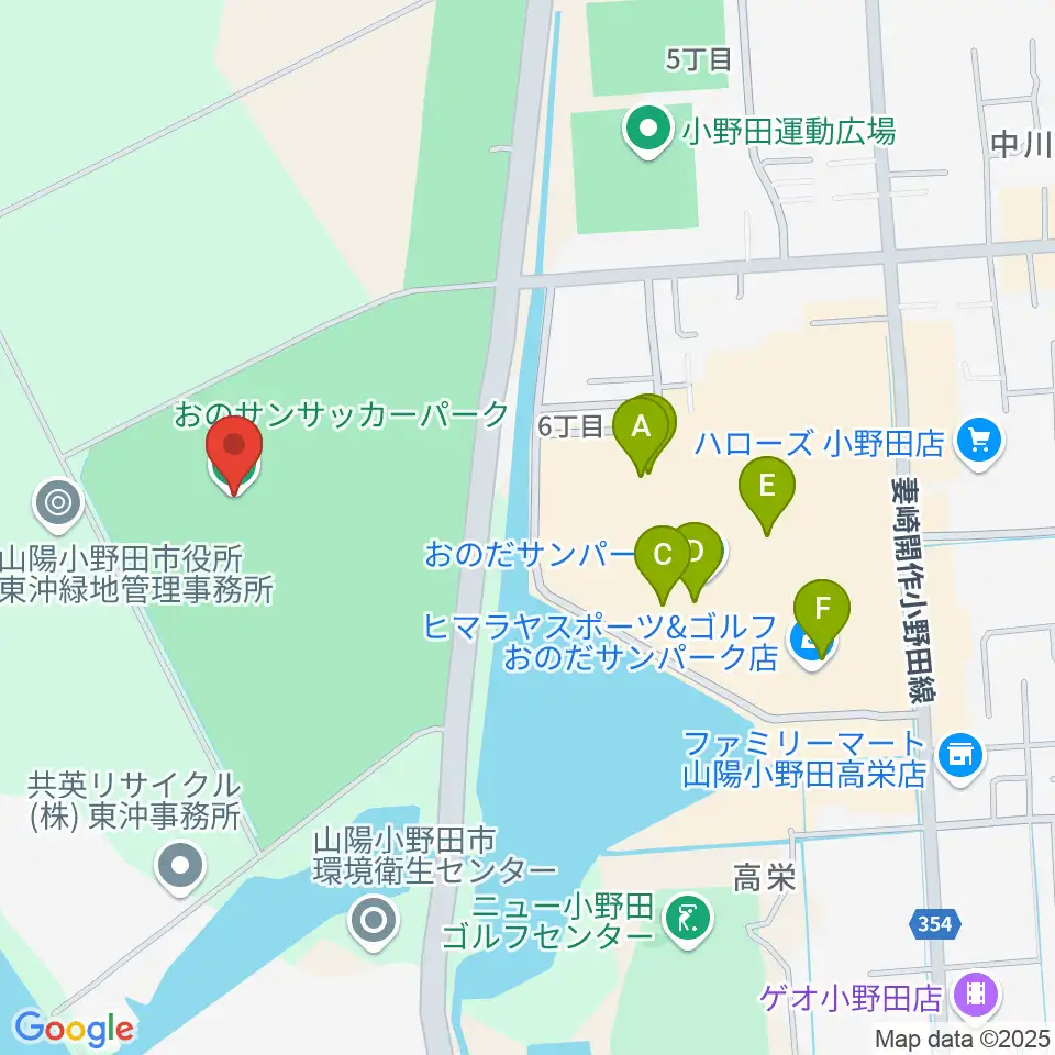 おのサンサッカーパーク周辺のカフェ一覧地図