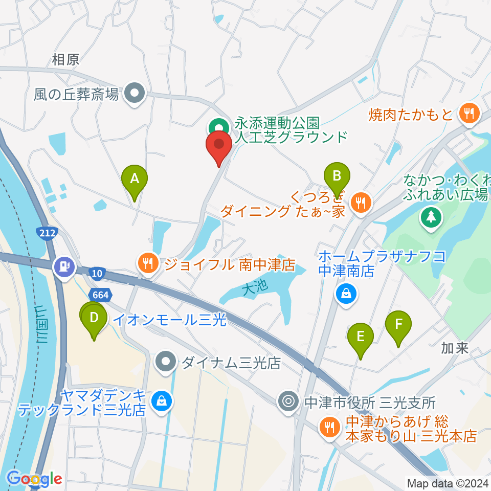 ディーアクトスポーツパーク永添周辺のカフェ一覧地図